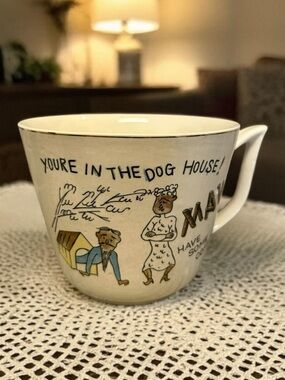 Vintage 1950s Maw & Paw “In The Dog House” Coffee Mug - Made in Japan